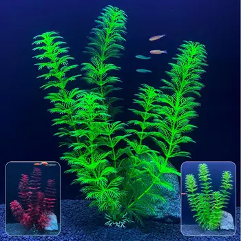 Yapay balık Tankı Bitkiler Akvaryum Dekorasyon Su Çim Landskape Süs Simülasyon Su Bitkileri Ev Dekor Aksesuarları