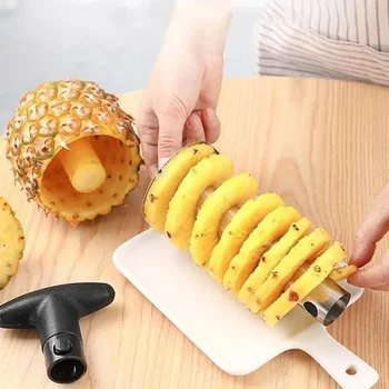 Paslanmaz Çelik Ananas Soyucu Kesici Tart Meyve Bıçağı Ananas Dilimleme ve Limon Sıkacağı Suyu Sıkacağı Mutfak Aksesuarları